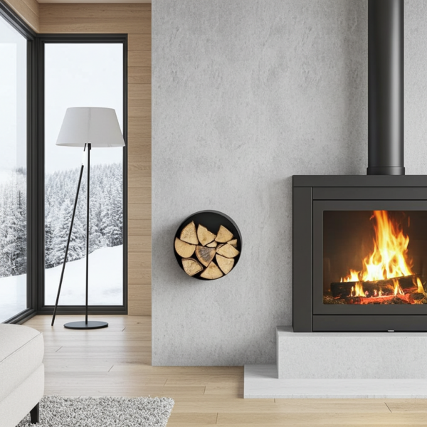 Koš na dřevo kruhový k zavěšení AERO 3