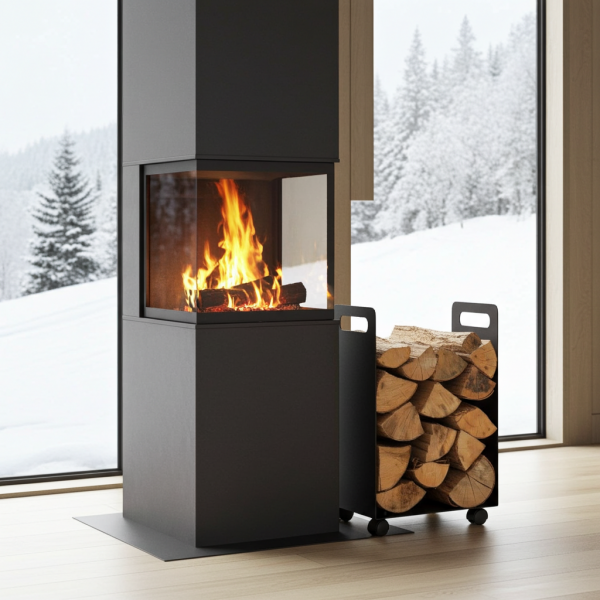 Koš na dřevo s kolečky EDGE 1