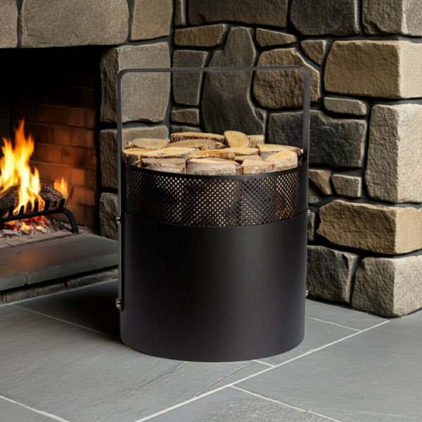 Koš na dřevo kruhový s úchytem AERO HOLD 1