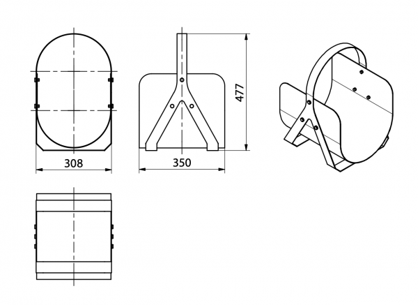 Koš na dřevo kruhový s úchytem AERO HOLD 3