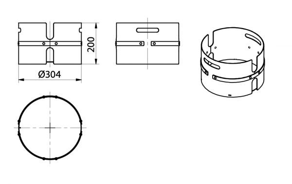 Koš na dřevo kruhový vystužený AERO 5